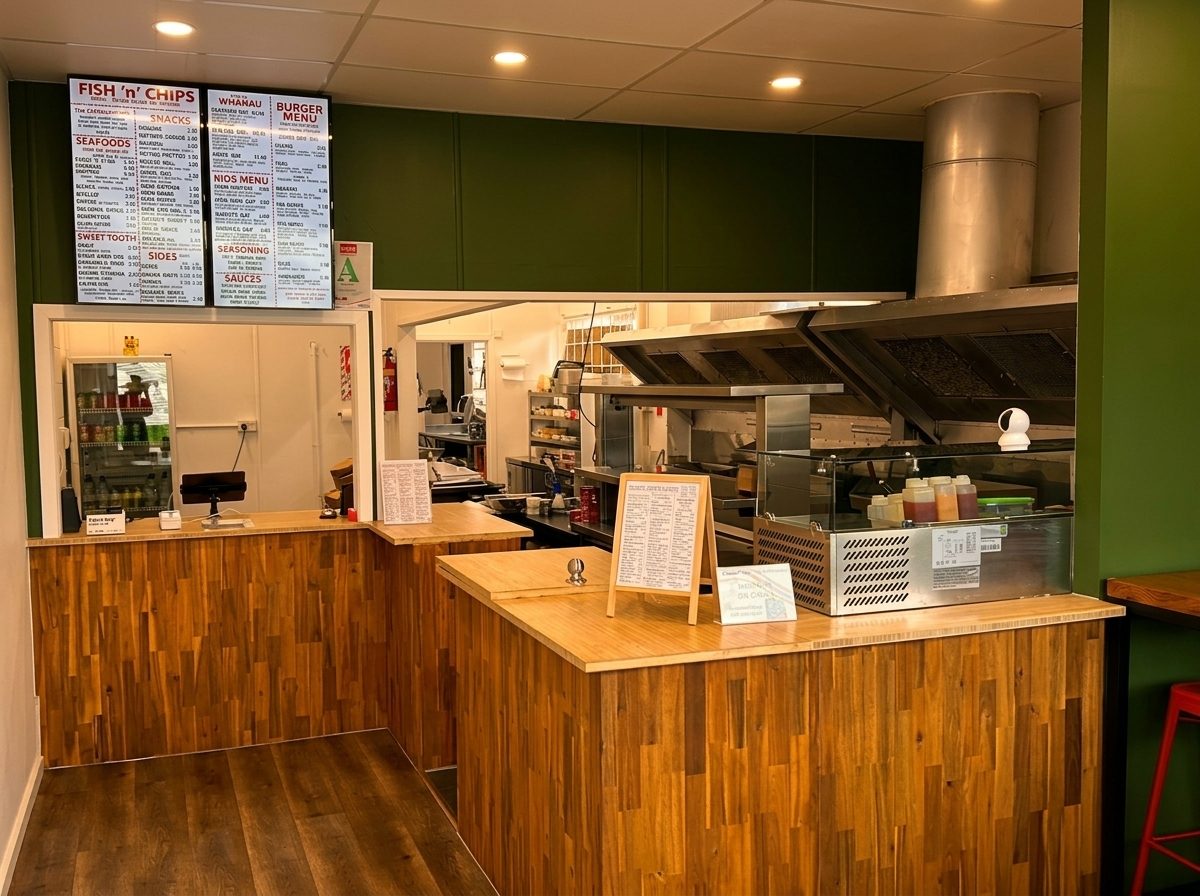 Kitchen Counter & Menu Board